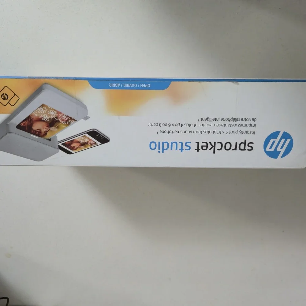 HP Sprocket Studio 3MP72A Bluetooth 4x6 Photo Printer Tested Working Box